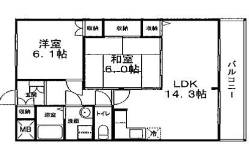 ハイツメロディ【4階】の間取り