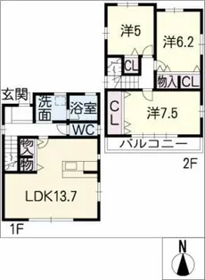 愛知県名古屋市南区源兵衛町4丁目【一戸建】の間取り