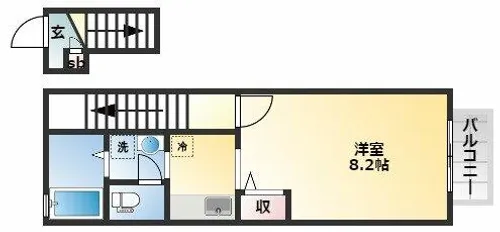 ドゥムールストレチア【2階】の間取り