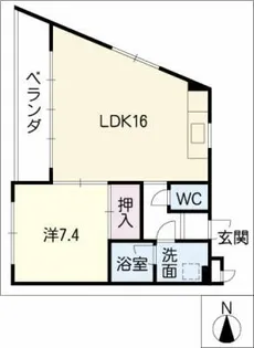 1LDKの間取り画像