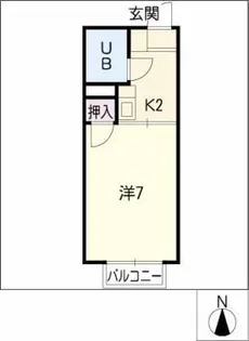 コーポ金子【1階】の間取り