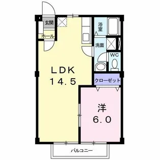 コーポ幸B【206号室】の間取り