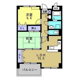 セレッソカージェ芦屋【202号室】の間取り