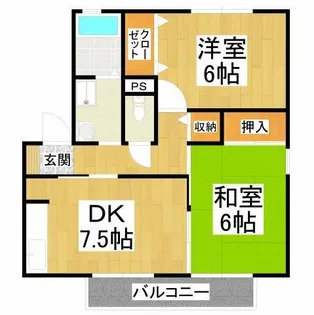 メイプルガーデン大美野【1階】の間取り