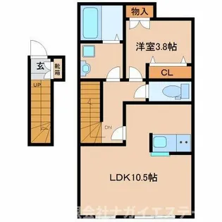 モスフロックス野村【201号室】の間取り