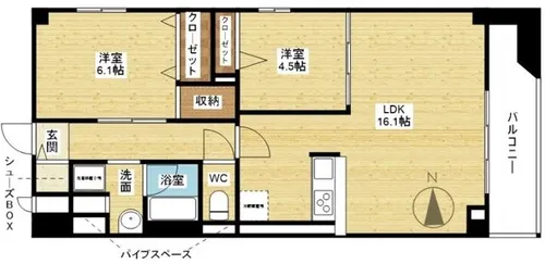 ホープ ファミリア【5階】の間取り