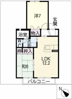 ルミエール・伏見【1階】の間取り