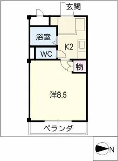 グレイス・コート樹木【305号室】の間取り