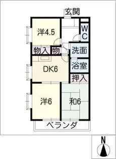 サーラ宇多野【1階】の間取り