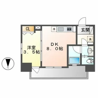 グランドゥール名駅西【805号室】の間取り