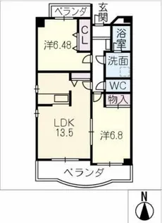クレールナデシコ【1階】の間取り
