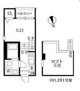 リヒト【101号室】の間取り