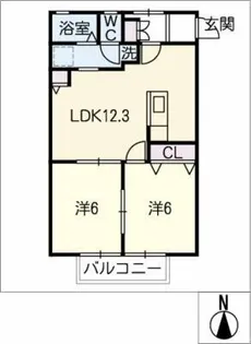 ベルメゾン鈴木【1階】の間取り