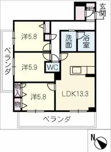 ラウンドアバウト安城【3階】の間取り
