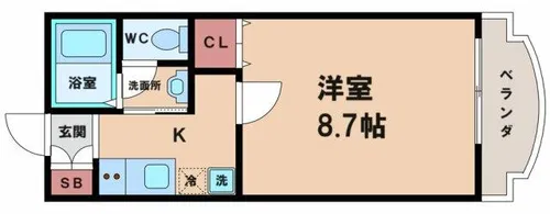 Aya-Court万代【2階】の間取り