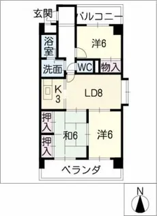 グランドール白旗【3階】の間取り