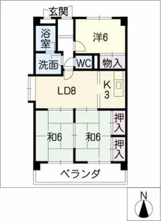 グランドール白旗【4階】の間取り