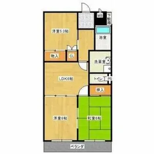 コーポ都【3階】の間取り