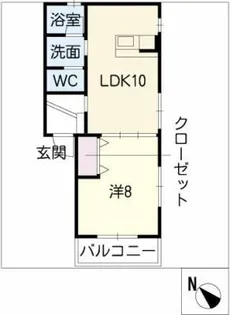 フラワーキャッスル【1階】の間取り