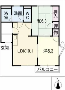 メゾンカフェオーレⅡ【2階】の間取り