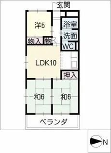 第2コーポ明利【3階】の間取り