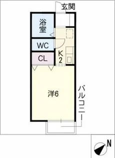 セジュール康霜【1階】の間取り