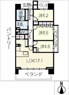 プラセシオン名古屋駅ファースト 1203号【12階】の間取り