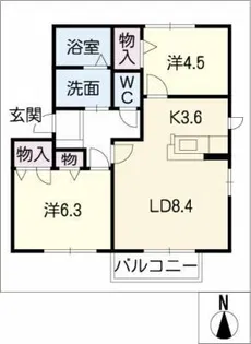 メ・ステッソA棟【1階】の間取り