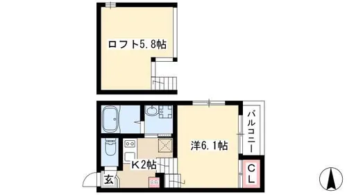 ユグドラシル高畑【1階】の間取り