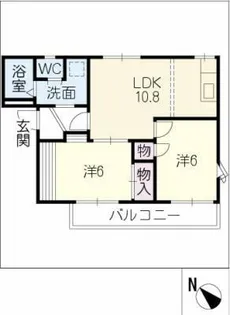 ドミールN 1・2【1階】の間取り