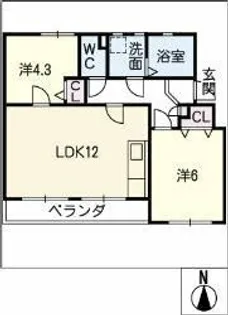 なるみグリーンコーポ【2階】の間取り