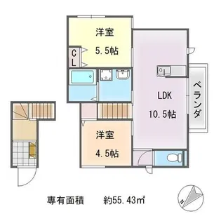 エルミタージュ下鴨東【2階】の間取り