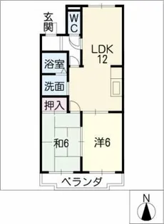 ガーデンハイツ長島A棟【2階】の間取り