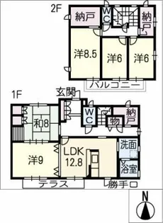 愛知県みよし市三好丘あおば2丁目【一戸建】の間取り