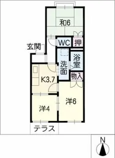 メゾン月ヶ丘【1階】の間取り