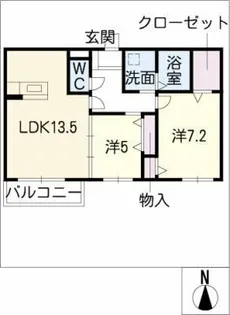 パルク ヴェスト H【1階】の間取り