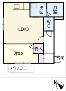 ネスト鳴海【2階】の間取り