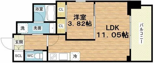 プレジオ難波【8階】の間取り