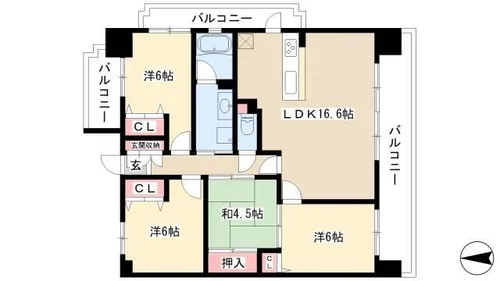 スクエア名古屋港【0504号室】の間取り