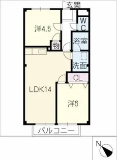 サープラスⅢ華陽【1階】の間取り