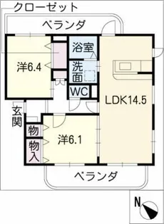 プランドミール豊川【4階】の間取り