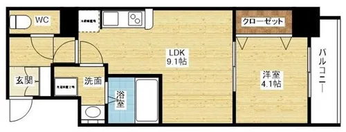 S-RESIDENCE江坂Eminence【9階】の間取り