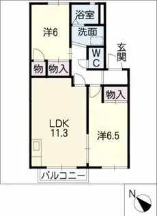 セゾンのぞみC【1階】の間取り