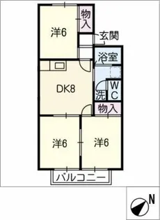 サン・ヤマシゲ【1階】の間取り