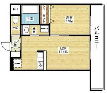 エスタート御幣島【9階】の間取り