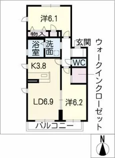 ブリーズソシア【1階】の間取り