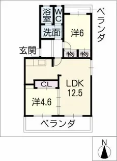 EXCEED-勝川A棟【3階】の間取り