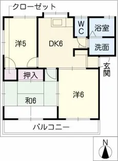 サン桐ヶ丘A&B B棟【2階】の間取り