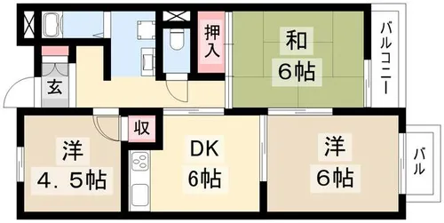 ロイヤルハイツ日和マンション【103号室】の間取り