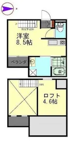 コスモハイツ高畑【102号室】の間取り